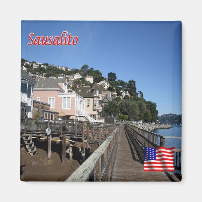 Imã zUS196 SAUSALITO, Promenade, California, Fridge (Frente)