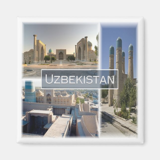 Imã zUZ005 UZBEKISTAN, Mosaico, Ásia, frigorífico (Frente)