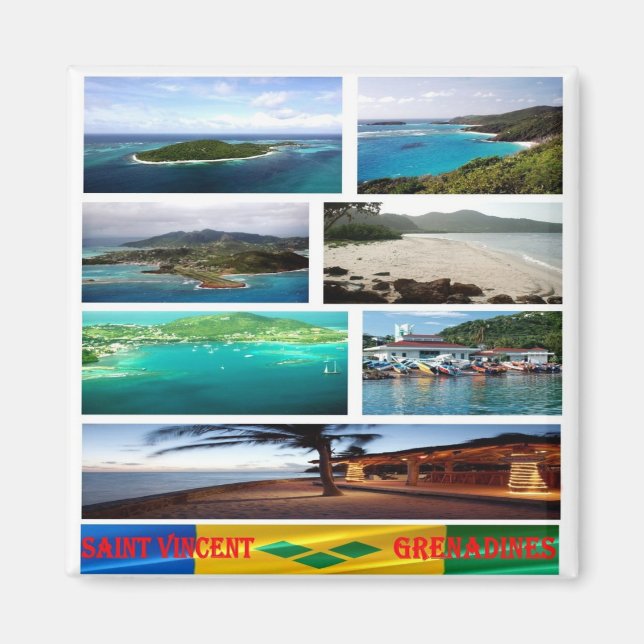 Imã zVC003 SAN VINCENT e GRENADINE, Mosaico, Fridge (Frente)