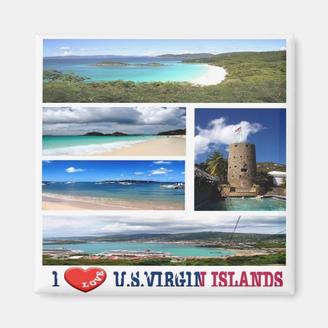 Imã zVI003 VIRGIN ISLANDS I Love, Mosaic, Fridge (Frente)