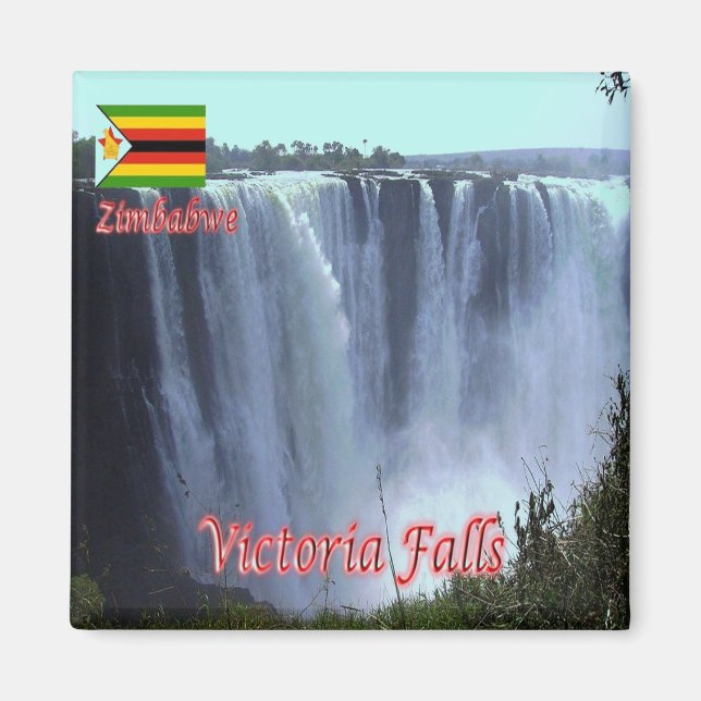 Imã ZW003 VICTORIA FALLS, Zimbábue, África, geladeira (Frente)