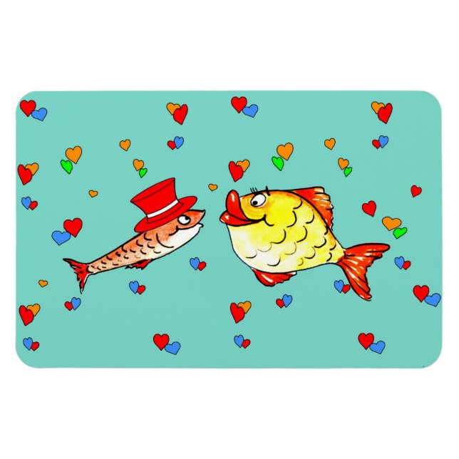 Ímã Zwei verliebte Fische (Horizontal)