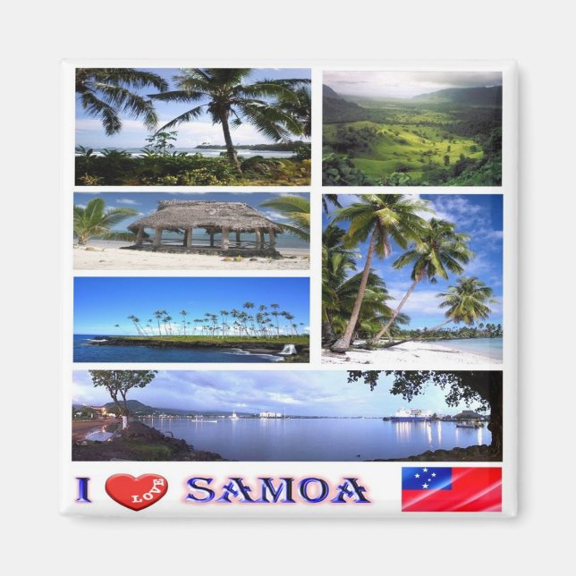 Imã ZWS003 SAMOA I AMOR, Mosaico, Oceânia, frigorífico (Frente)