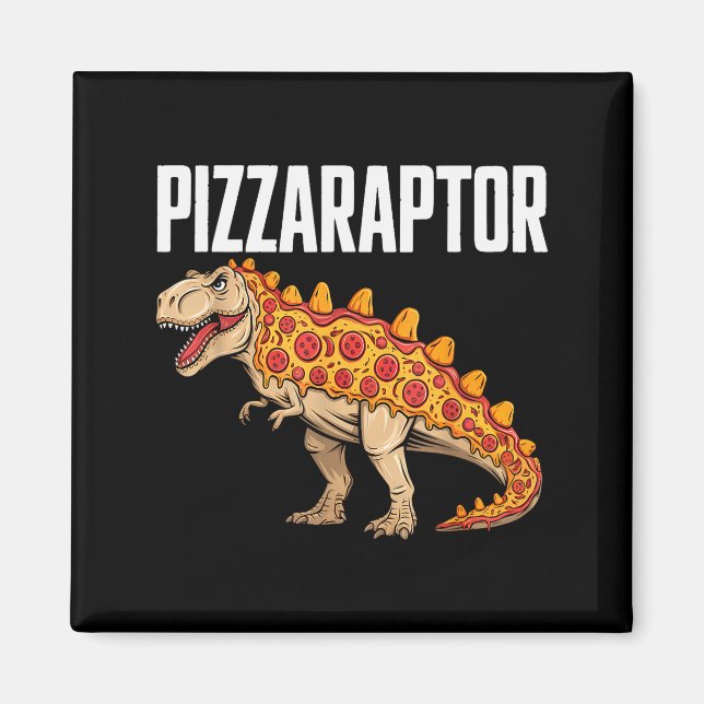 Imã Zza T-rex Dino Fast Food Funny Zza Dinosaur  (Frente)