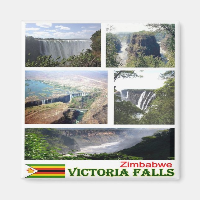 Imã zZW008 VICTORIA FALLS, Mosaico, Zimbábue, Fridge (Frente)