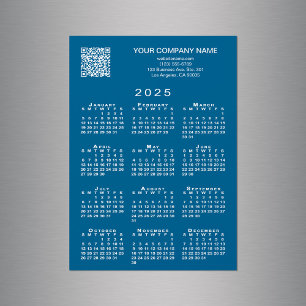 Imagem Azul do Calendário do Código QR 2025 da Emp