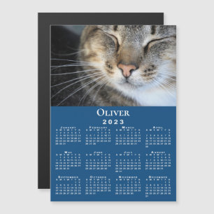 Imagem Azul do Calendário do Nome de Foto Pet Pers