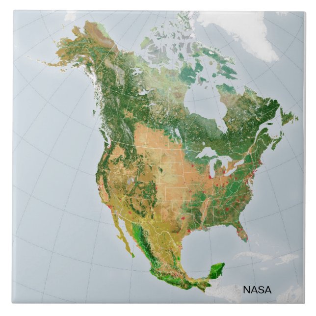 Imagem da NASA do Espaço da América do Norte (Frente)