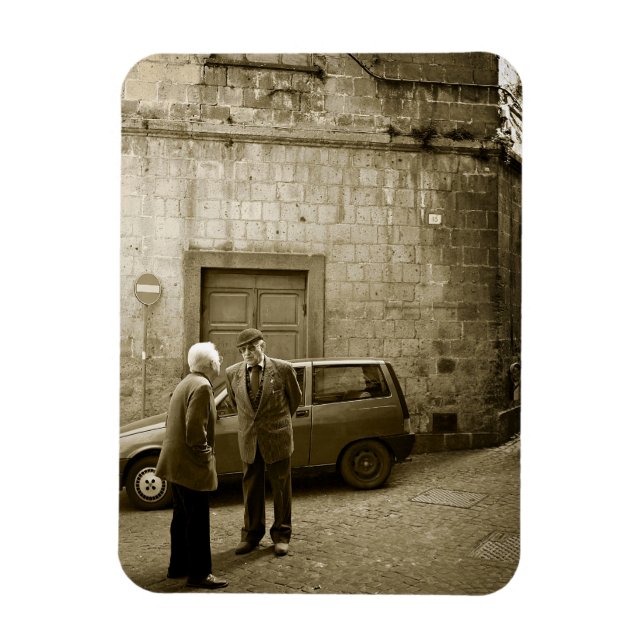 Imagem da rua italiana no ímã retangular sepia (Vertical)