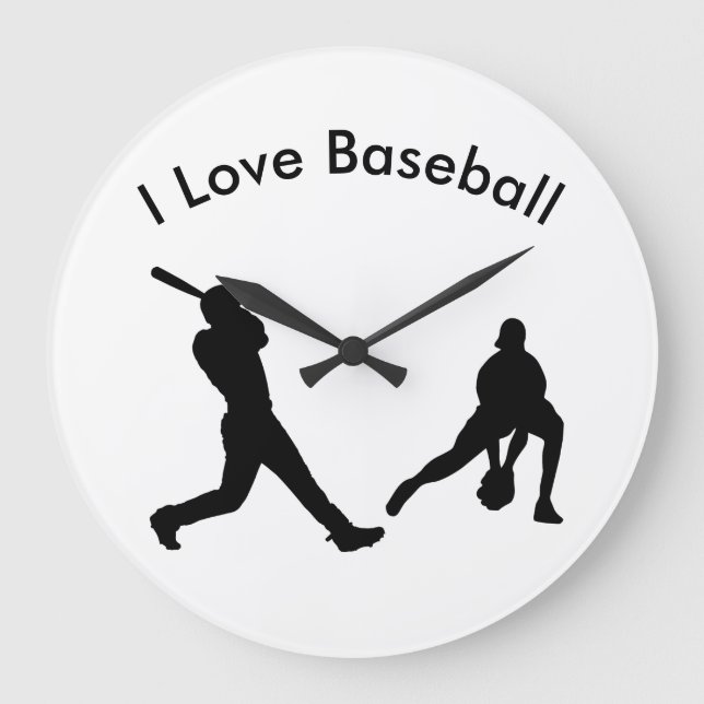 Imagem de beisebol para relógio de parede redondo  (Frente)
