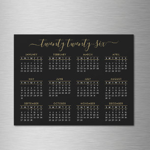 Imagem de Calendário Dourado 2026 com Script Moder