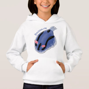 Imagem de desenho animado azul-nudibranch bonito