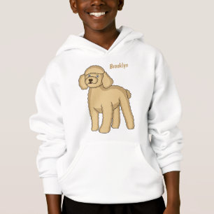 Imagem de desenho animado de poodle marrom feliz