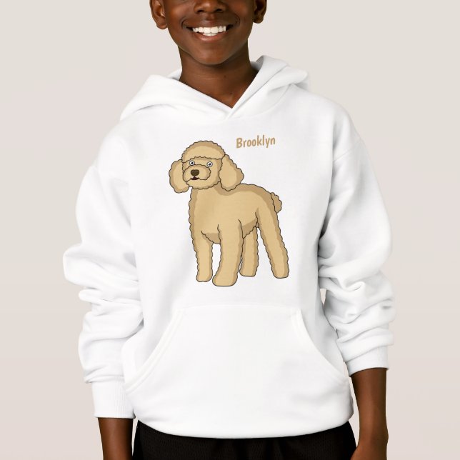 Imagem de desenho animado de poodle marrom feliz (Frente)