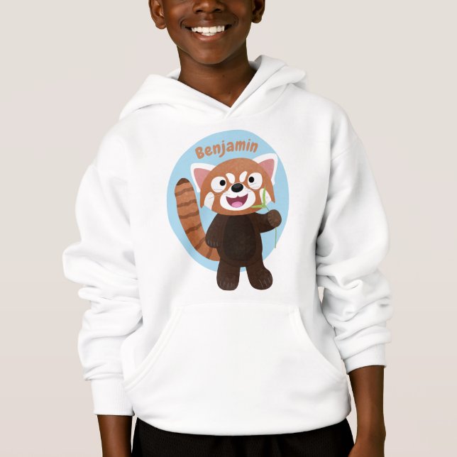 Imagem de desenho animado do panda vermelho-bonito (Frente)