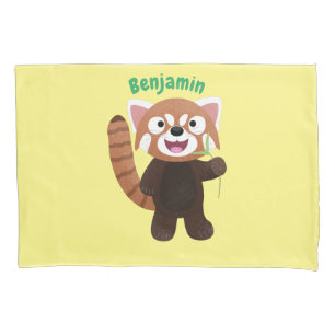 Imagem de desenho animado do panda vermelho-bonito
