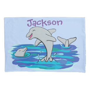 Imagem de desenhos animados de golfinhos alegres e
