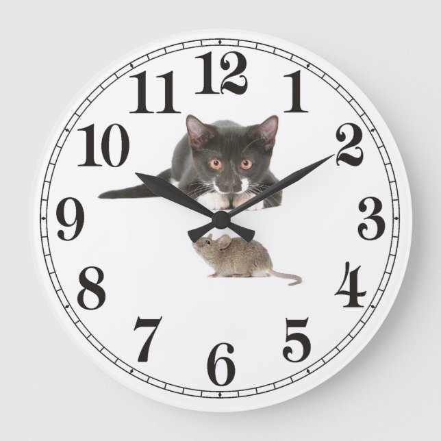 Imagem de Gato e Rato para Relógio de Parede em ac (Frente)
