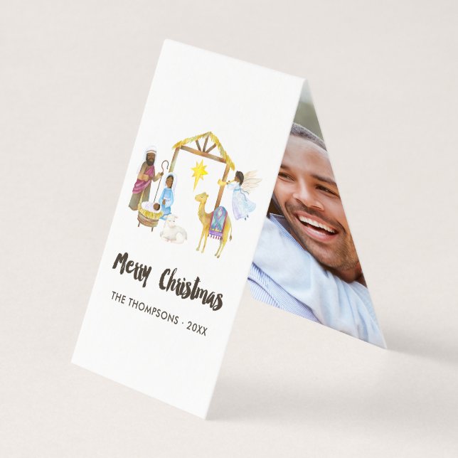 Imagem de Natal de Natividade de Aquarela (Frente)