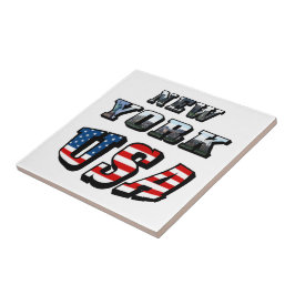 Imagem de Nova Iorque e Texto de Sinalizador EUA