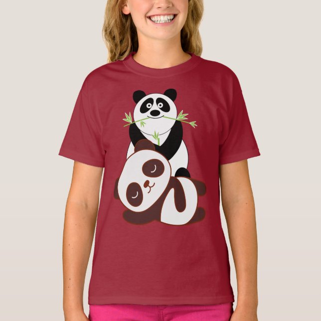 Imagem de panda bonita incrível camiseta design (Frente)
