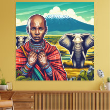 IMAGEM DE PAREDE DE CANVAS DE ARTE MASAI