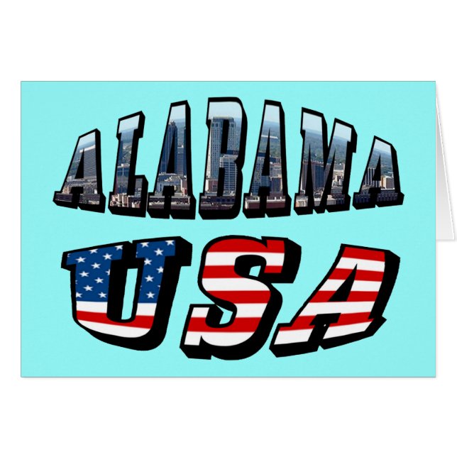 Imagem do Alabama USA Flag Font - Cartão de Saudaç (Frente horizontal)