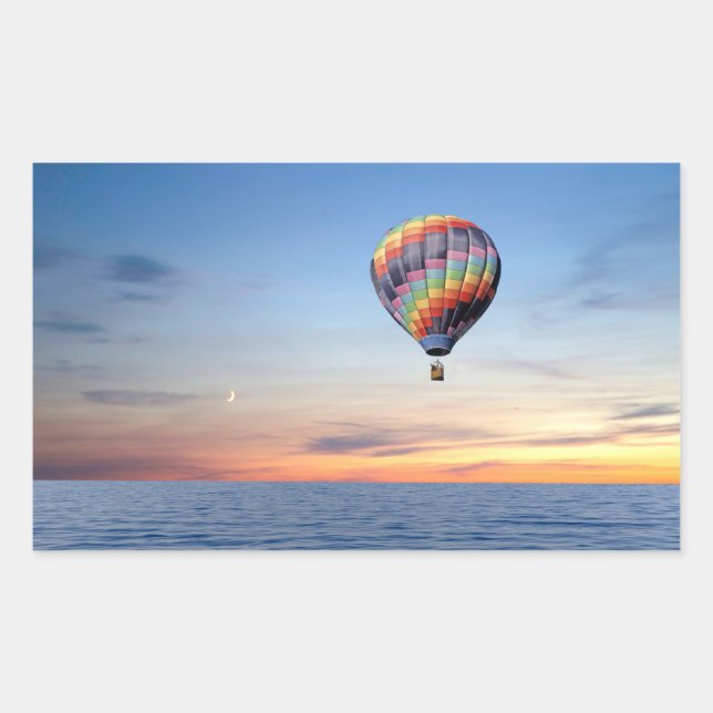 Imagem do balão de ar quente para adesivos retangu (Frente)