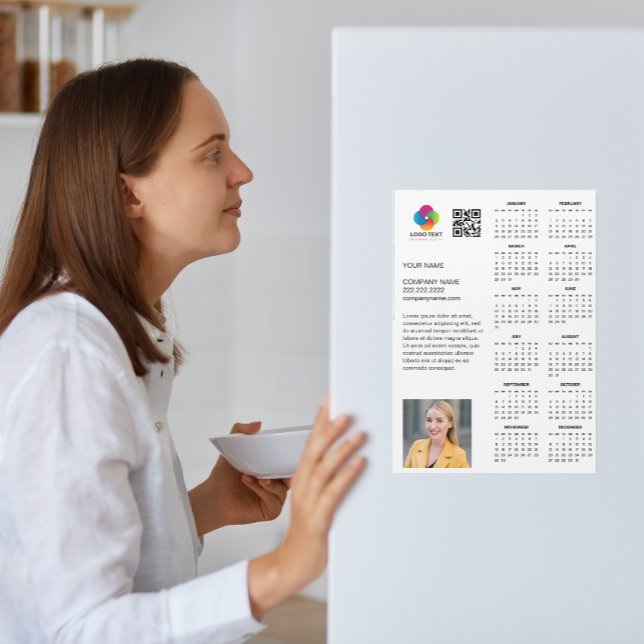 Imagem do Calendário da Empresa 2026 do Logotipo C (Modern Custom Business Logo Photo About Info 2026 Company Promotional Marketing Calendar Magnet )