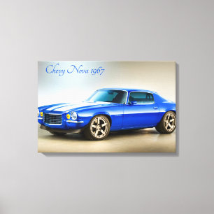 Imagem do carro clássico para canvas embrulhada