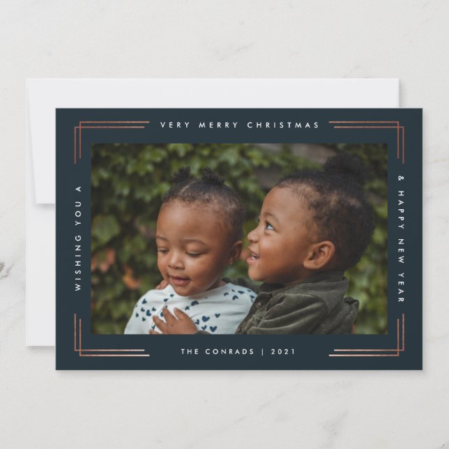 Imagem do cartão com fotos de Natal moderno (Frente)