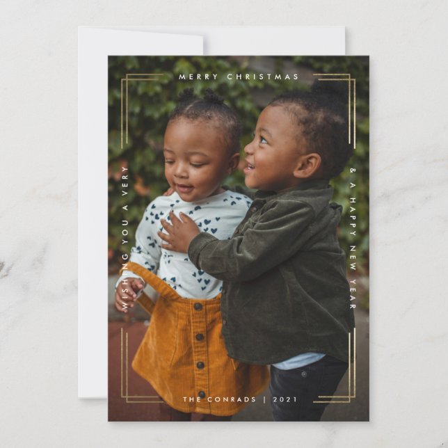 Imagem do cartão com fotos de Natal moderno (Frente)