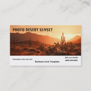 Imagem do cartão de visita do pôr do sol do desert
