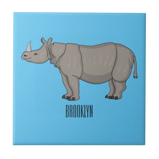 Imagem do desenho animado de Javan rhinoceros (Frente)