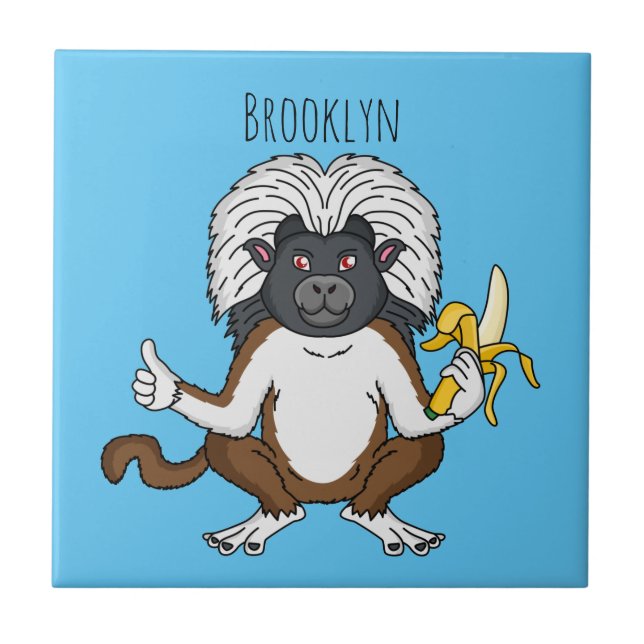Imagem do desenho do macaco Cotton Top Tamarin (Frente)