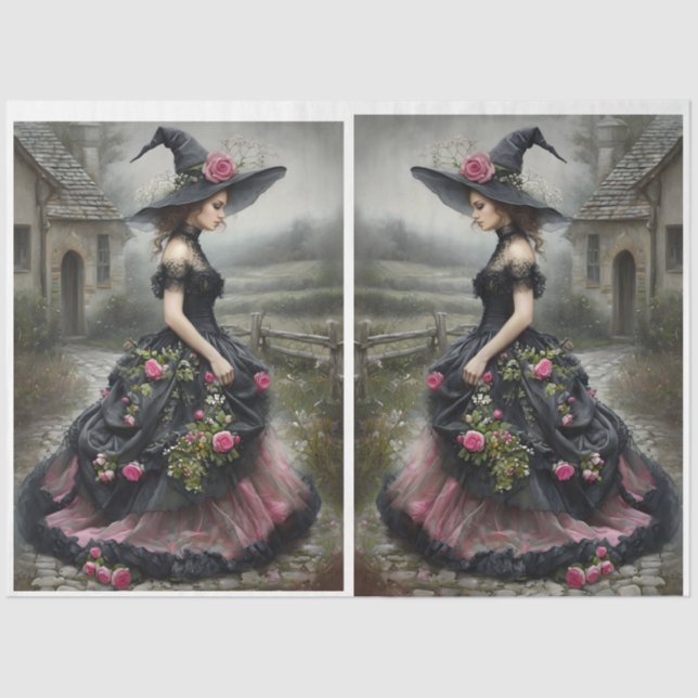 Imagem do espelho - Papel de Tecido Bruxa Selvagem (Frente )