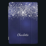 Imagem do monograma de poeira de prata azul<br><div class="desc">Um fundo azul. A cor azul é irregular. Decorrido com poeira falsa. Personalize e adicione um nome. O primeiro nome é escrito com um moderno estilo escrito à mão.</div>