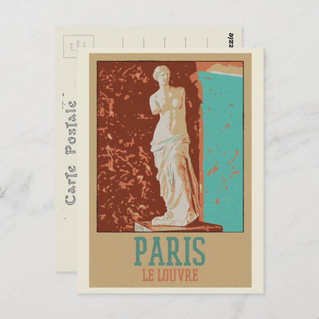 Imagem do Museu do Louvre em Paris Cartão postal (Frente/Verso)