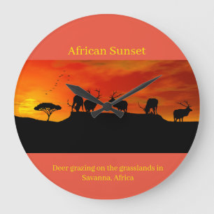 Imagem do Sunset Africano para Relógio de Parede