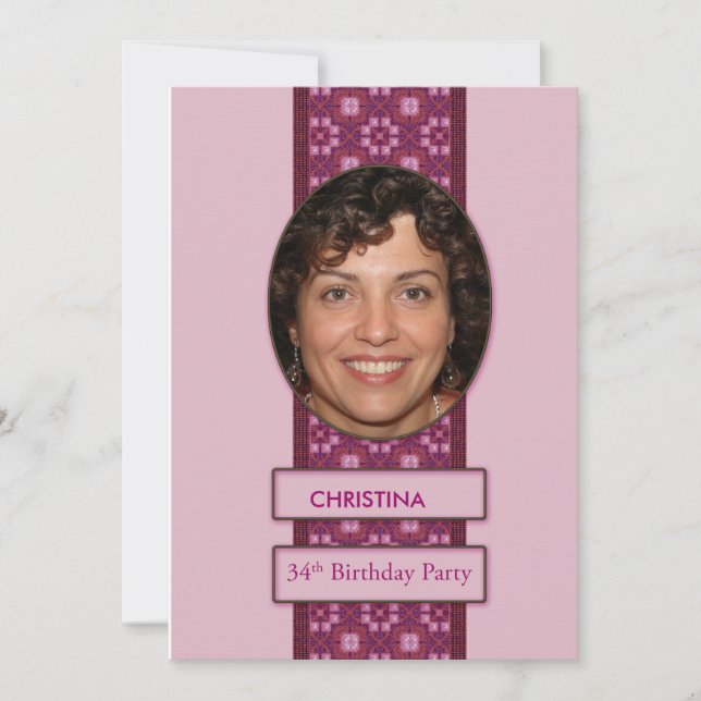 Imagem e nome do 34.o Convite de aniversário (Frente)