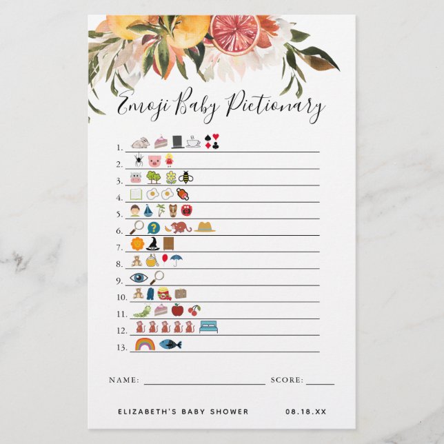 Imagem Emoji | Jogo Chá de fraldas (Frente)