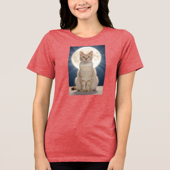 Imagem fantástica de uma lua enorme com um gato li (Frente)