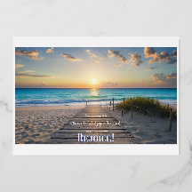 Imagem Gloriosa da Praia com Filipenses 4:4 Alegre