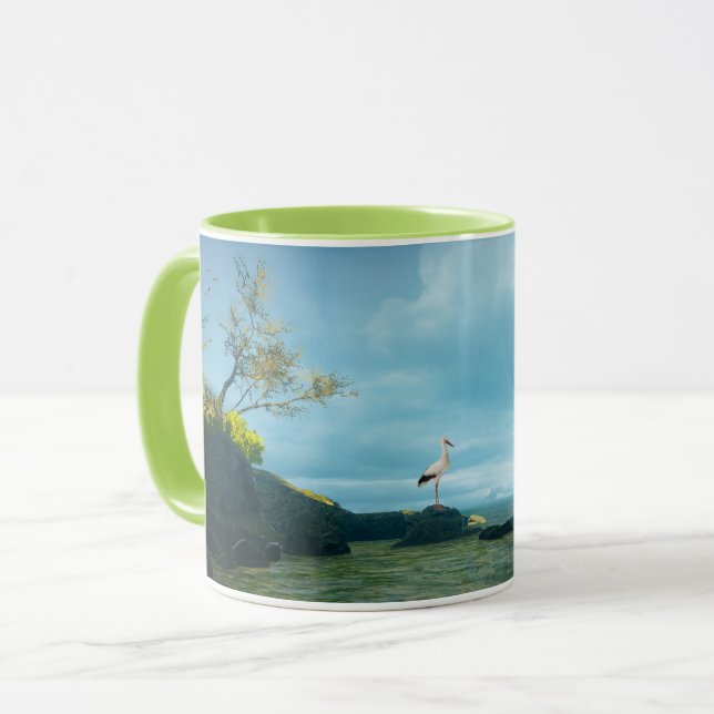 Imagem Heron da cinza para a caneca de dois tons (Frente Esquerda)