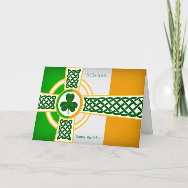 Imagem irlandesa do cartão de saudação de aniversá (Frente)