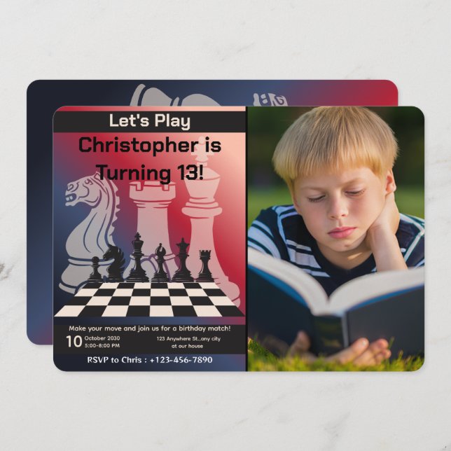 Imagem personalizada do Convite de festas Birthday (Frente/Verso)