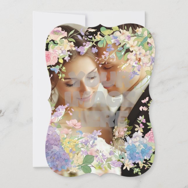 Imagem Personalizável de Borda de Casamento Floral (Frente)