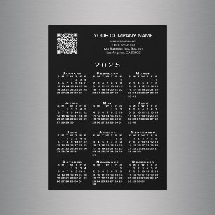Imagem Preta do Calendário do Código QR 2025 da Em