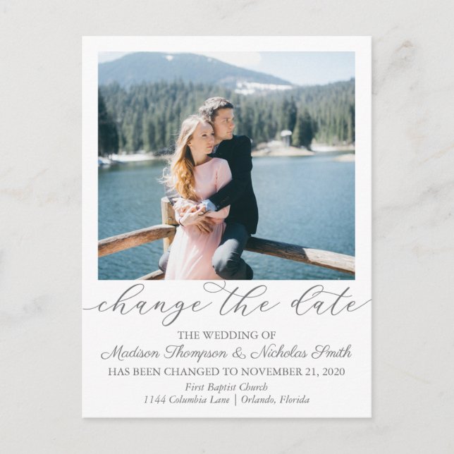 Imagem Retrato Elegante Alterar A Data Cartão Post (Frente)