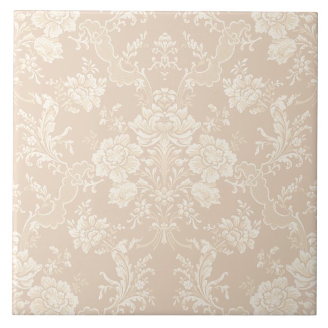 Imagem Romântica Chic Floral Damask-Cream (Frente)